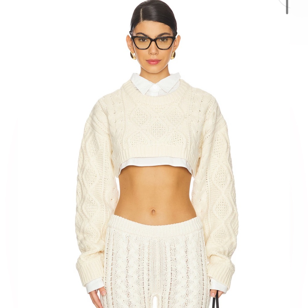 NEW Lioness Sonny Chic Cream Knit Crop Sweater Size M ( AU 10)